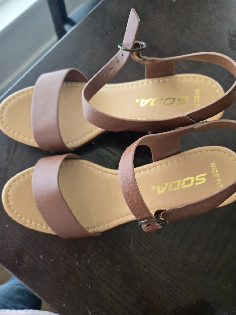 Brown heel sandals